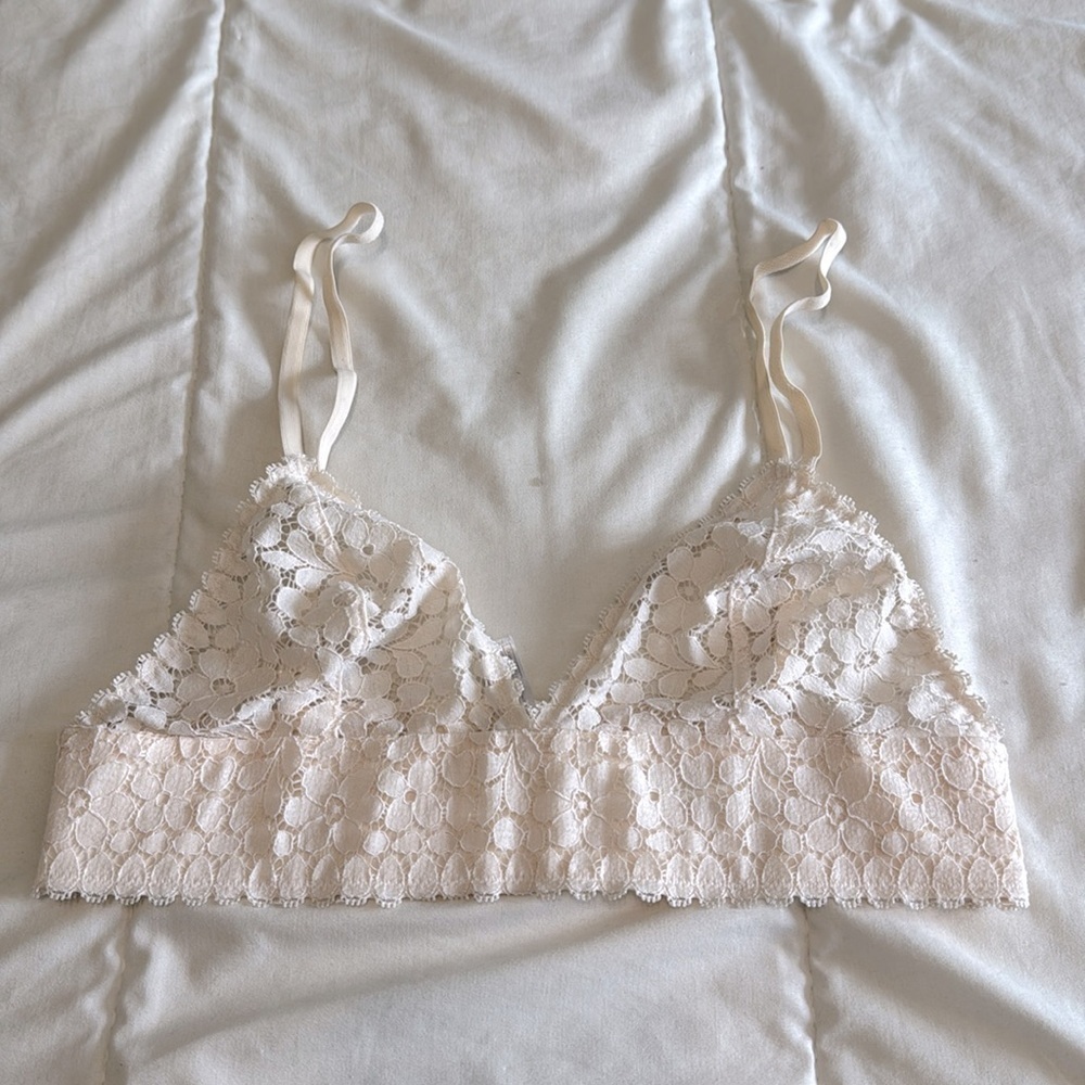Princesse Tam Tam Blush Floral Lace Bralette Size Small